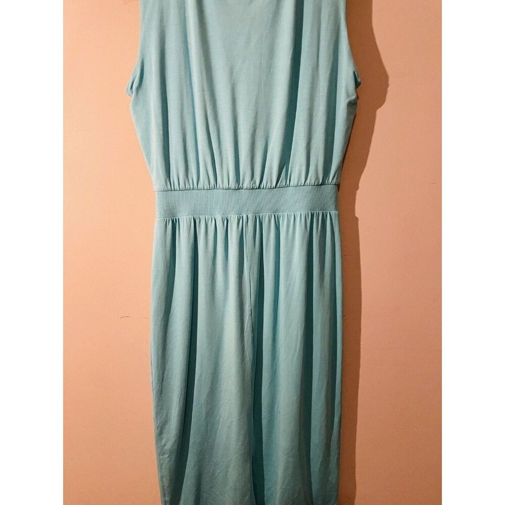 Athleta Santorini Cinch Midi Dress sz MED Gulf Green Turquoise Stretch Soft NWOT - Picture 5 of 7